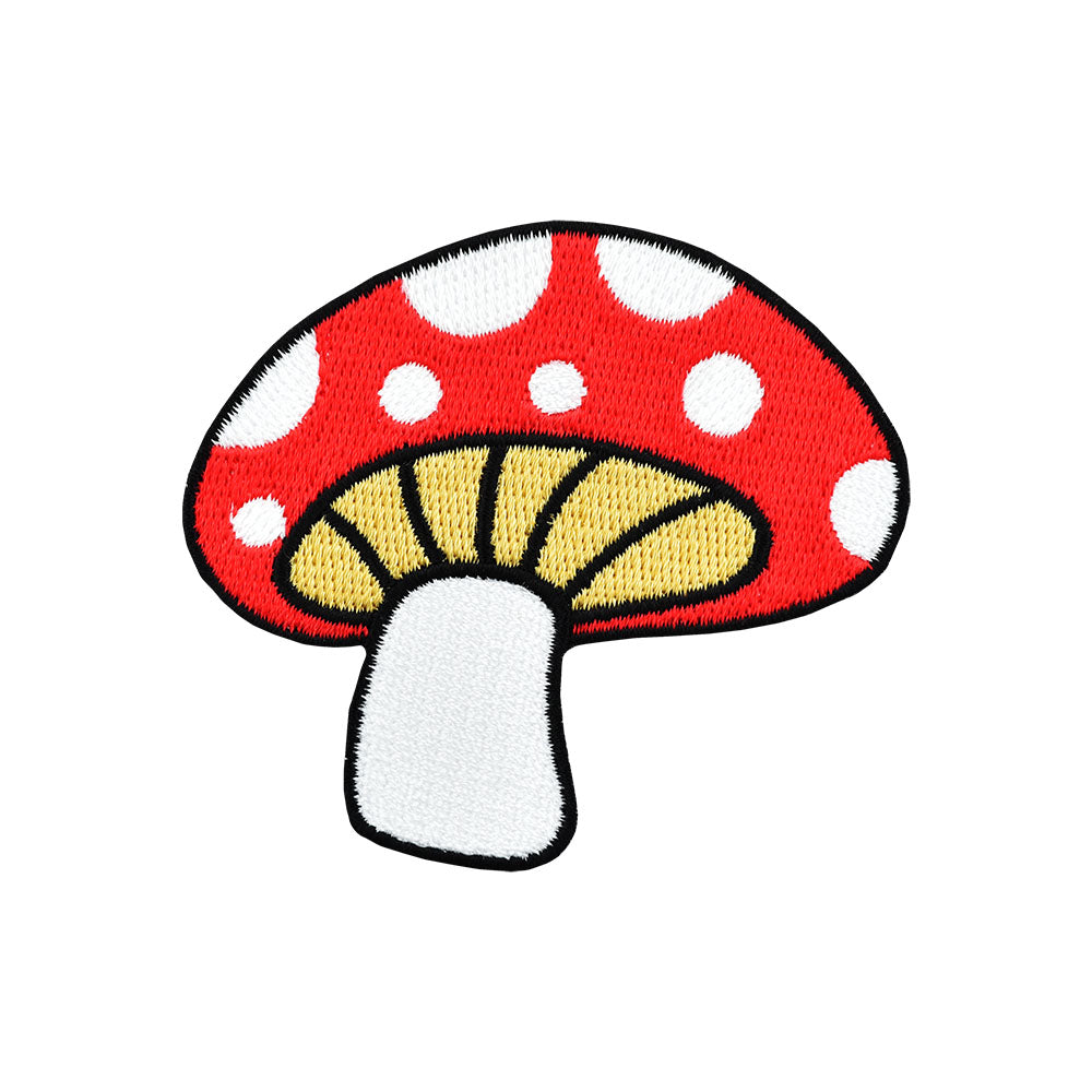 Funky Fly Agaric Mushroom Embroidered Iron-On Patch - 2.75" x 2.5" - Smoke N’ Poke