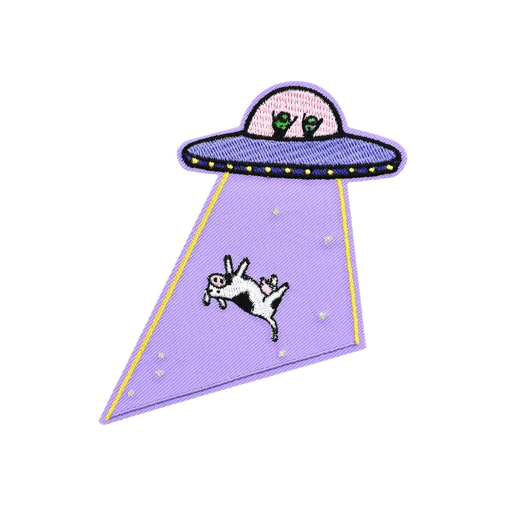 Come Back Bessie UFO Embroidered Iron-On Patch - 4" x 3" - Smoke N’ Poke