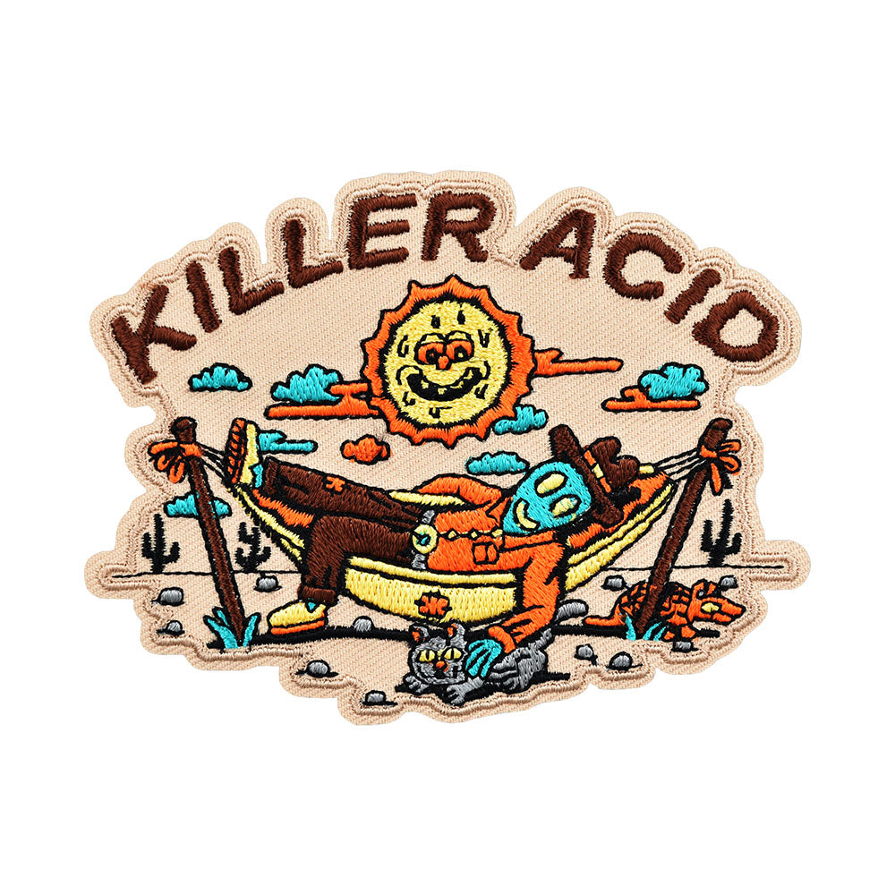 Killer Acid Embroidered Iron-On Patch - Alien Cowboy / 3.75" x 3" - Smoke N’ Poke