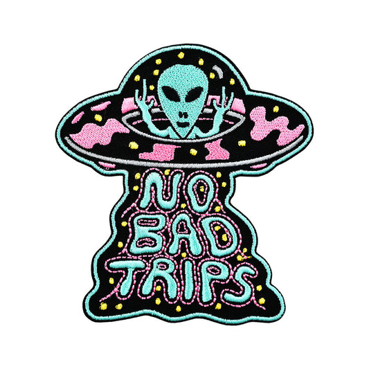 Killer Acid Embroidered Iron-On Patch - No Bad Trips / 3.5" x 4" - Smoke N’ Poke