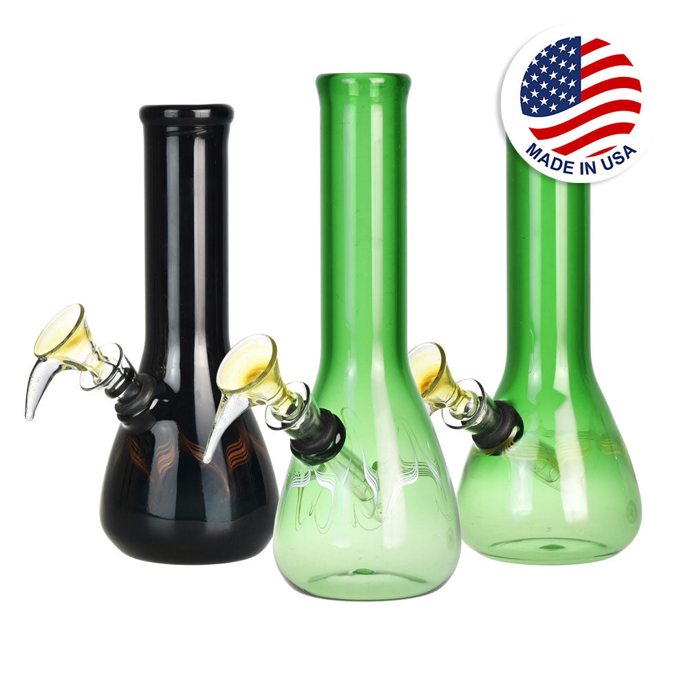 Phoenix Rising Mini Beaker Water Pipe - 6.75"/Colors Vary - Smoke N’ Poke