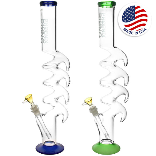 Phoenix Rising Quad Hook Water Pipe - 19"/14mm F/Colors Vary - Smoke N’ Poke