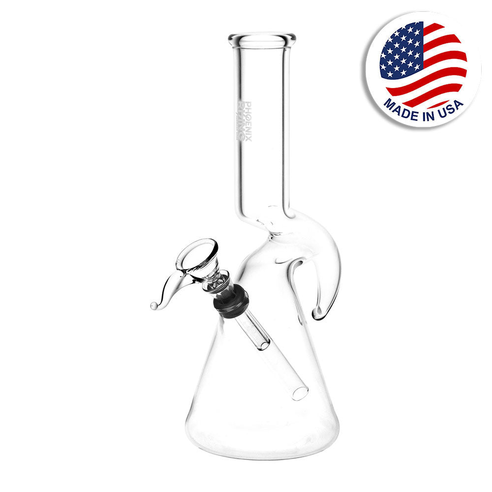 Phoenix Rising Diablo Beaker Water Pipe - 9.5" / Clear - Smoke N’ Poke