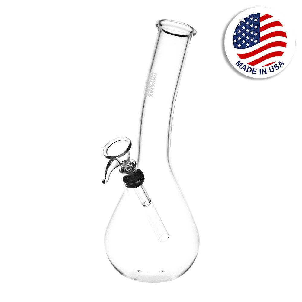 Phoenix Rising Leaning Tower of Beaker Water Pipe - 9.5" / Clear - Smoke N’ Poke