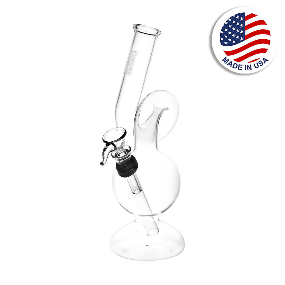 Phoenix Rising Upside Down Twisted Bubble Water Pipe - 8" / Clear - Smoke N’ Poke