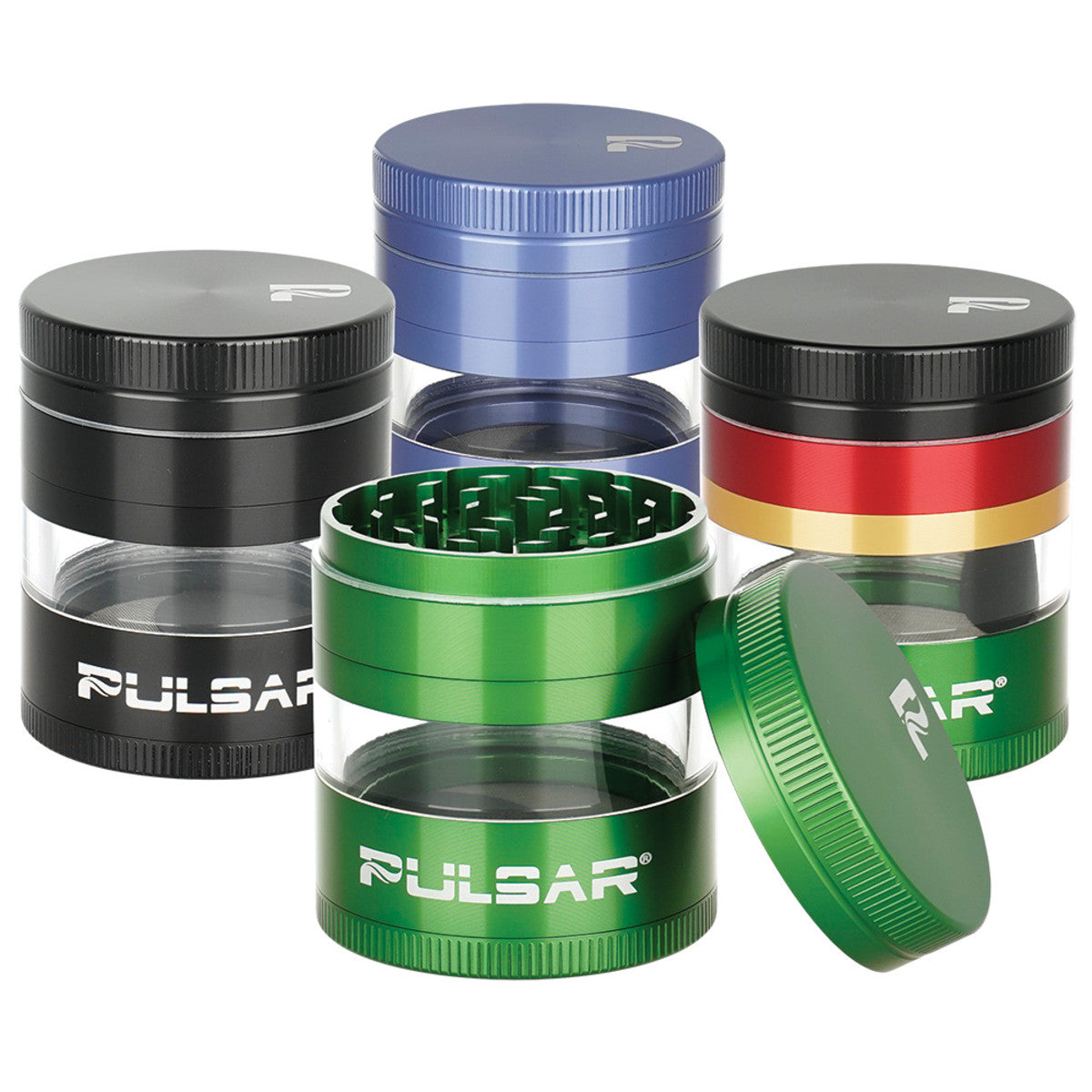 GR763 Pulsar Solid Top Side Window Grinder - 4pc / 2.5" - Smoke N’ Poke