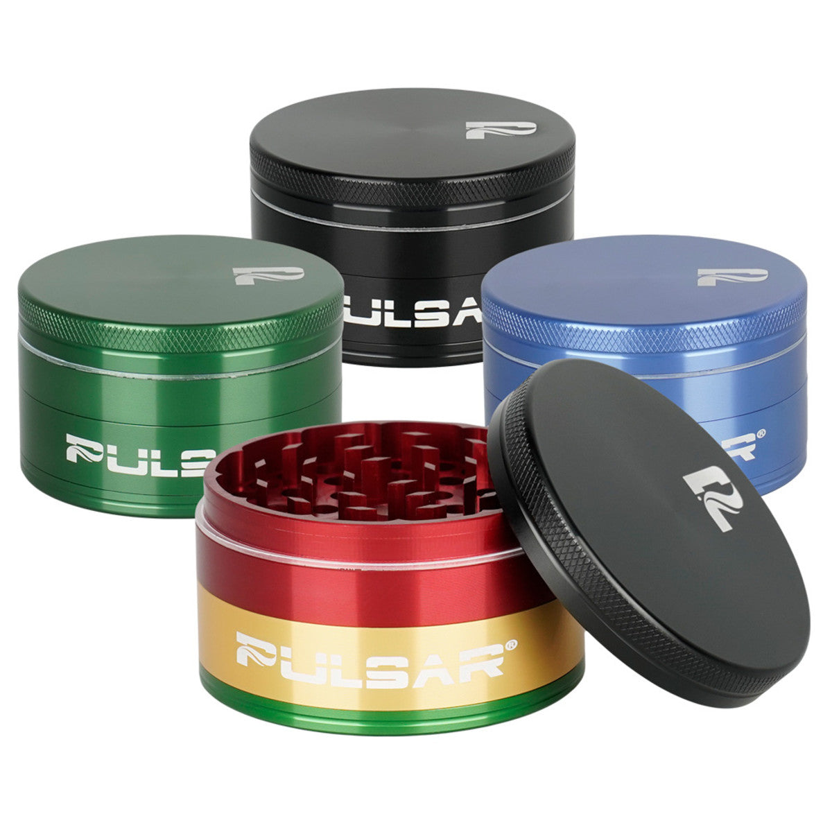 GR760 Pulsar Solid Top Aluminum Grinder - 4pc / 2.5" - Smoke N’ Poke