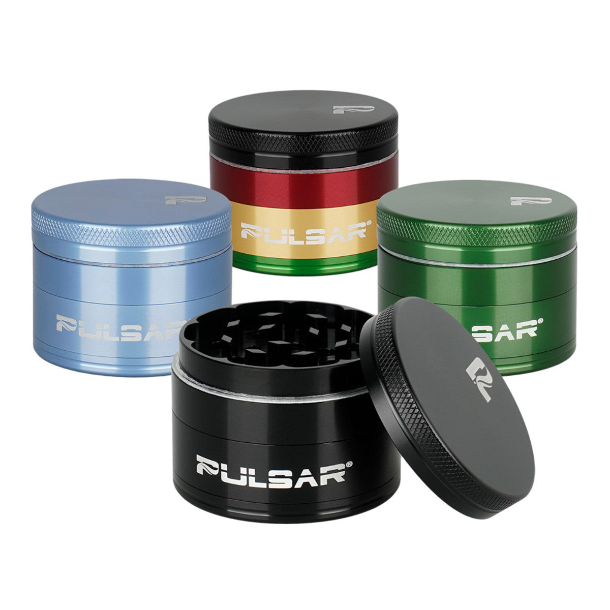 GR762 Pulsar Solid Top Aluminum Grinder - 4pc / 2" - Smoke N’ Poke