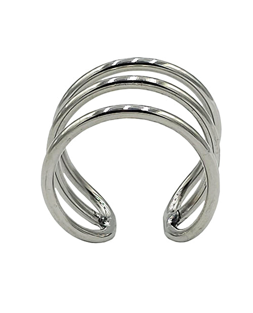Rouge Stainless Steel Triple Wire Glans Ring 32 mm - Silver