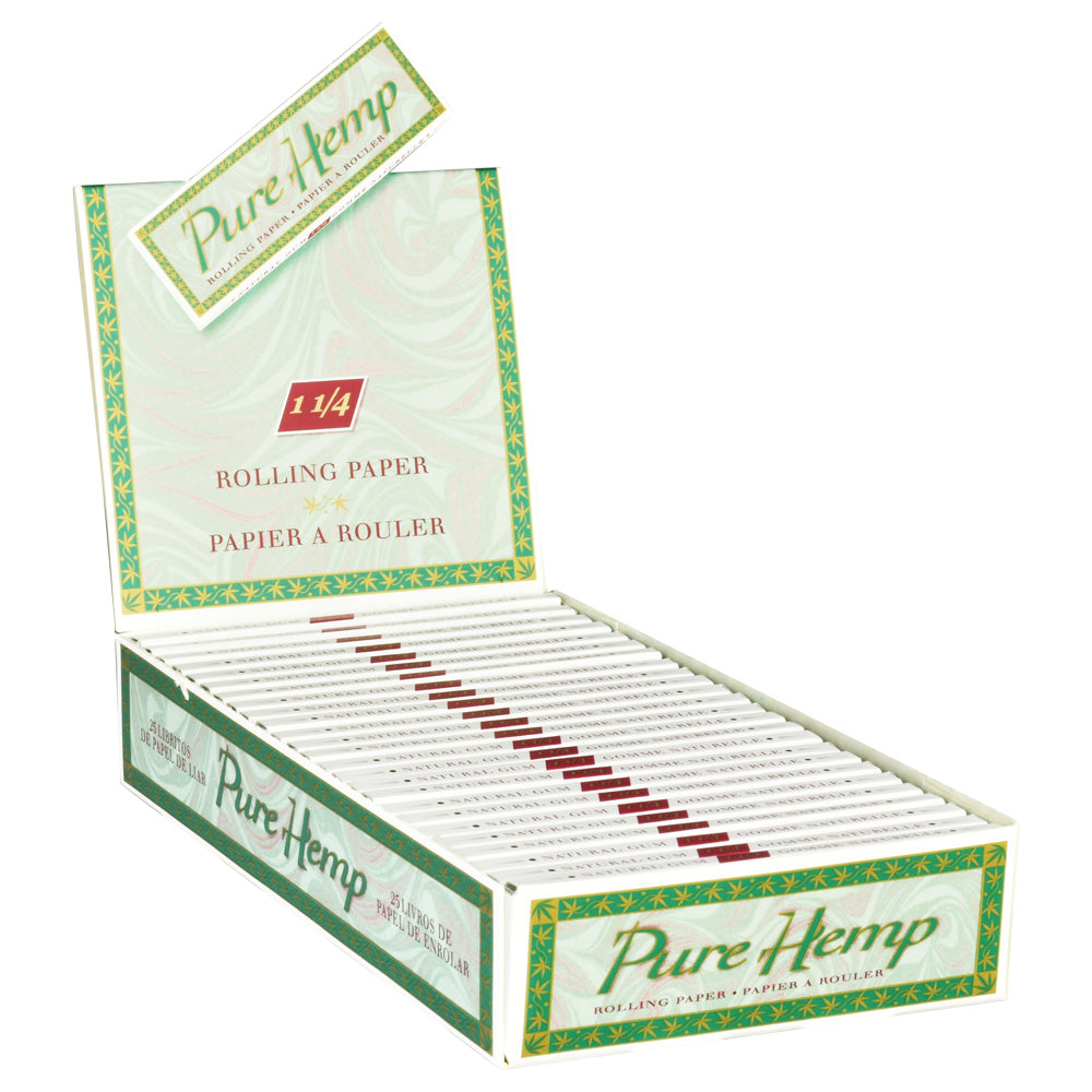 25pc Pure Hemp 1 1/4 Rolling Papers Display - Smoke N’ Poke