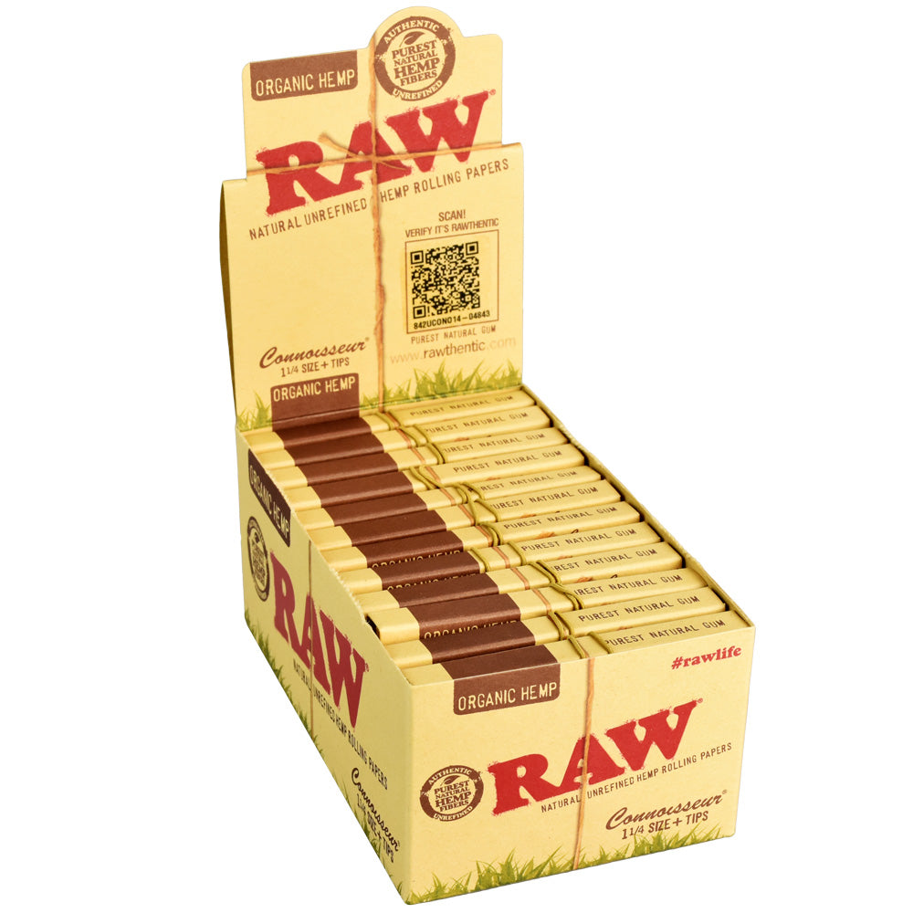 24pc Display-Raw Organic Hemp 1Â¼ Connoisseur Rolling Papers - Smoke N’ Poke