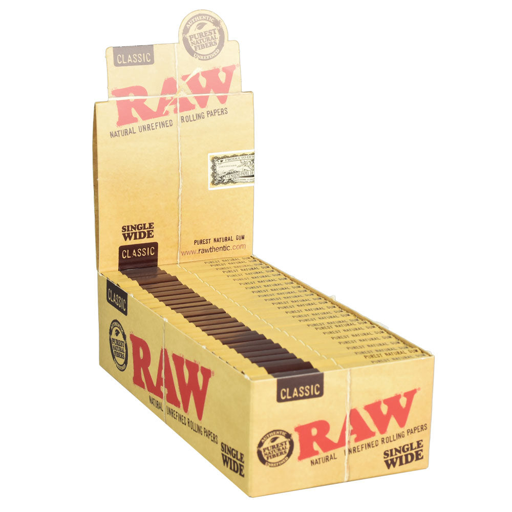 25pc Display-Raw Single Wide Rolling Papers - Smoke N’ Poke