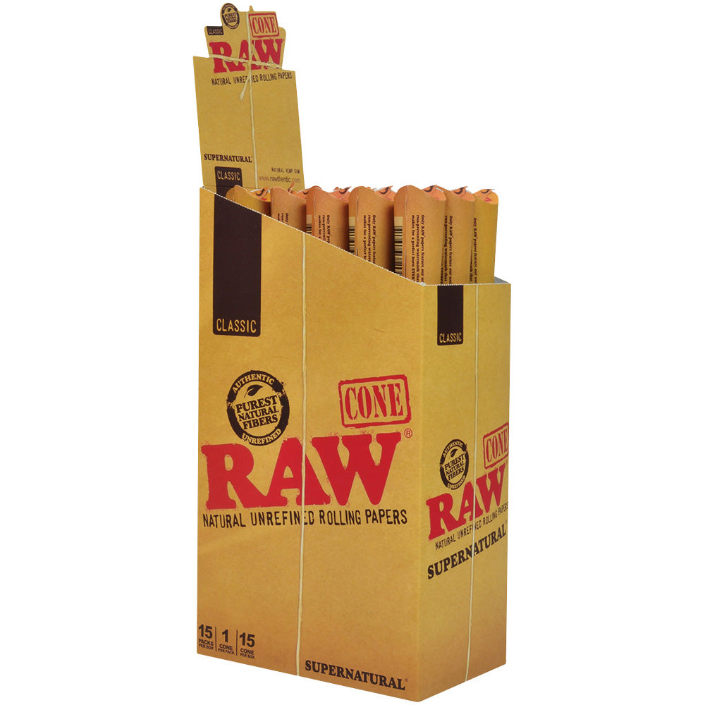 15pk Display - Raw Classic 12" Supernatural Cones - Smoke N’ Poke