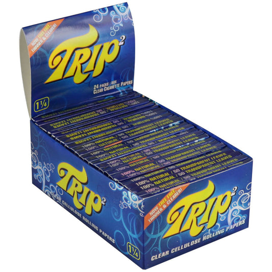 24PK DISPLAY - Trip2 Clear Rolling Papers - 1 1/4" - Smoke N’ Poke