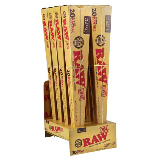 Raw Classic 20 Stage Rawket Launcher Pre-rolled Cones - Smoke N’ Poke