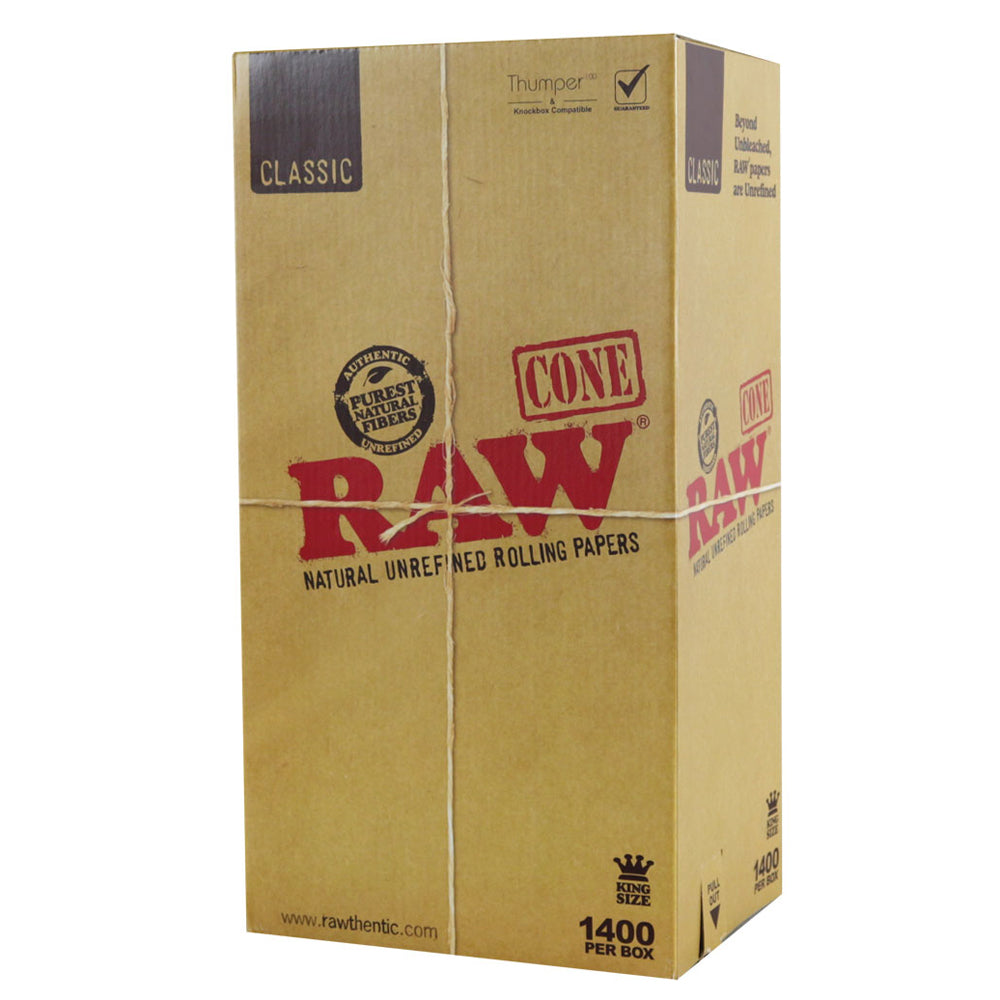 RAW Classic Cones | Kingsize | 1400pc Bulk Box - Smoke N’ Poke