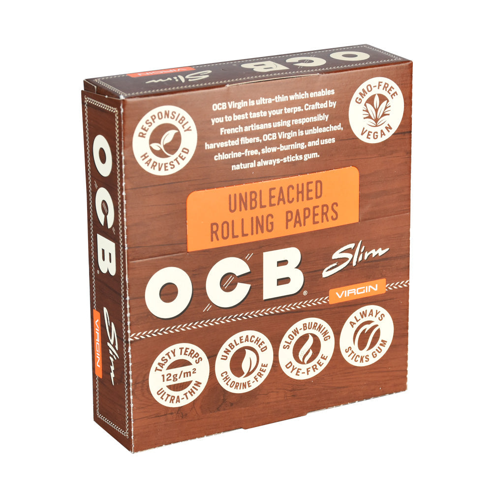 24PC DISPLAY - OCB Virgin Rolling Papers - Kingsize Slim - Smoke N’ Poke