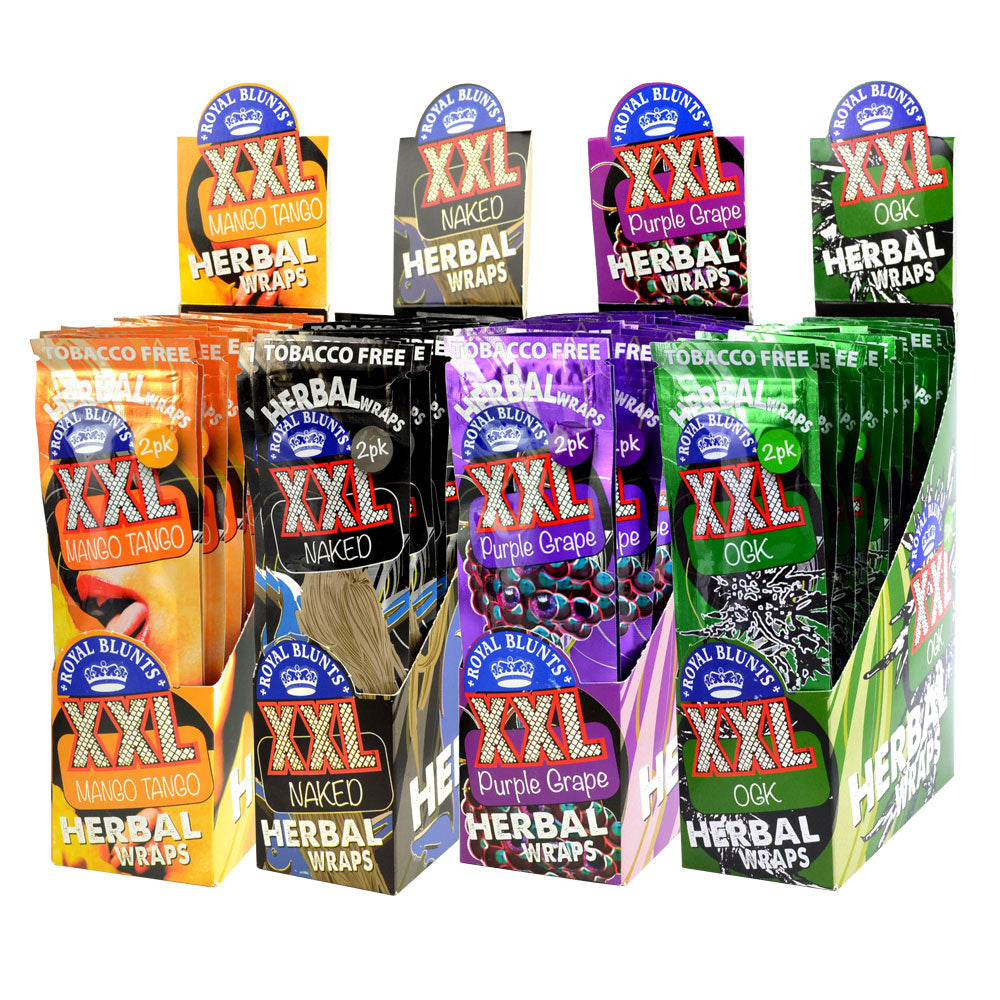 25PC DISPLAY - Royal Blunts XXL Hemp Wraps - 2pk - Smoke N’ Poke