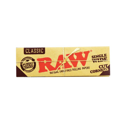 RAW Cut Corners Rolling Papers | Single Wide - Smoke N’ Poke