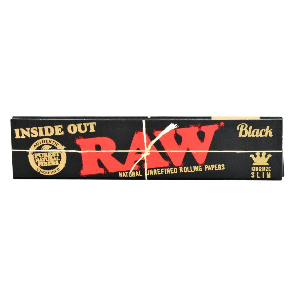 RAW Black Inside Out Rolling Papers | Kingsize Slim - Smoke N’ Poke