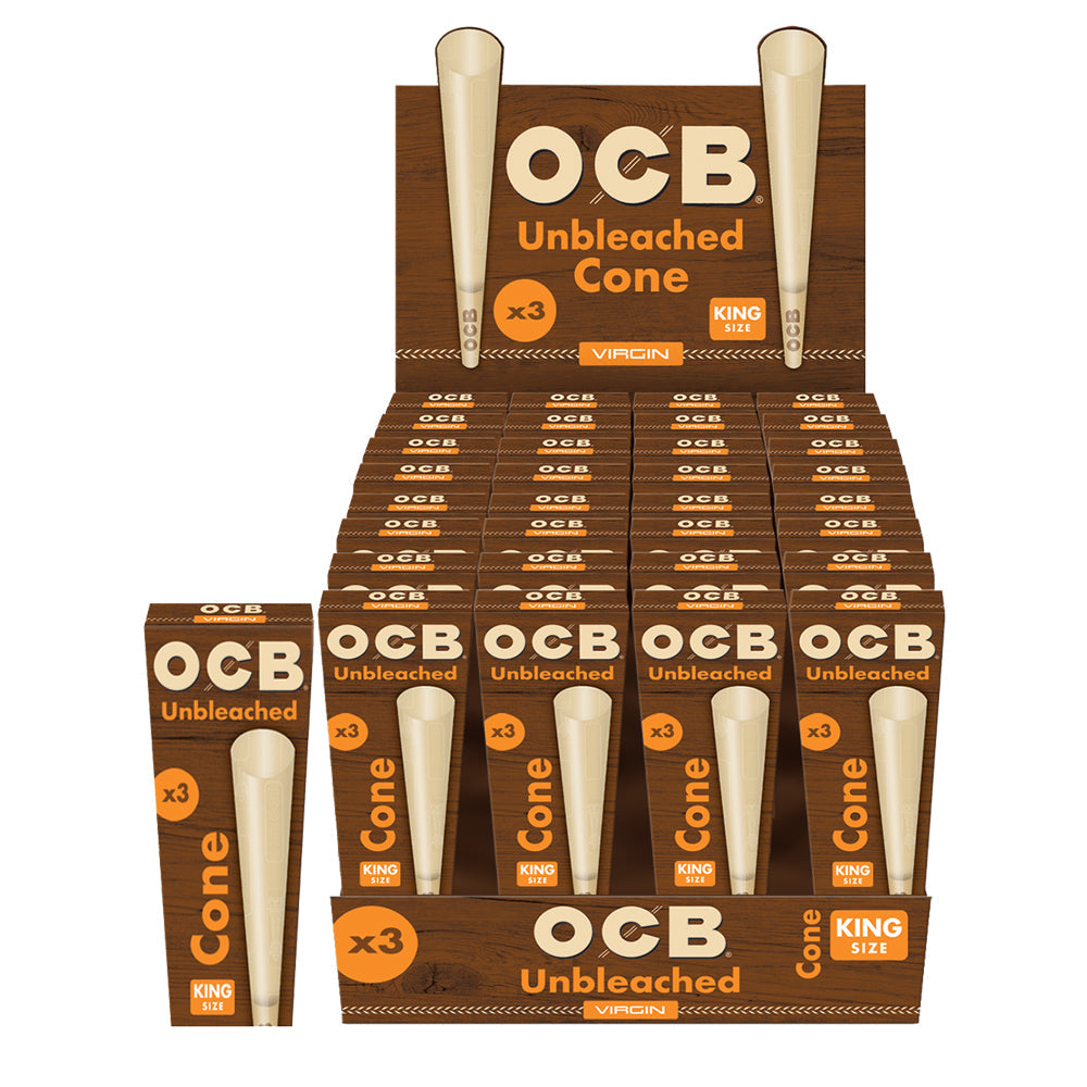 32PC DISPLAY - OCB Unbleached Cones - Smoke N’ Poke