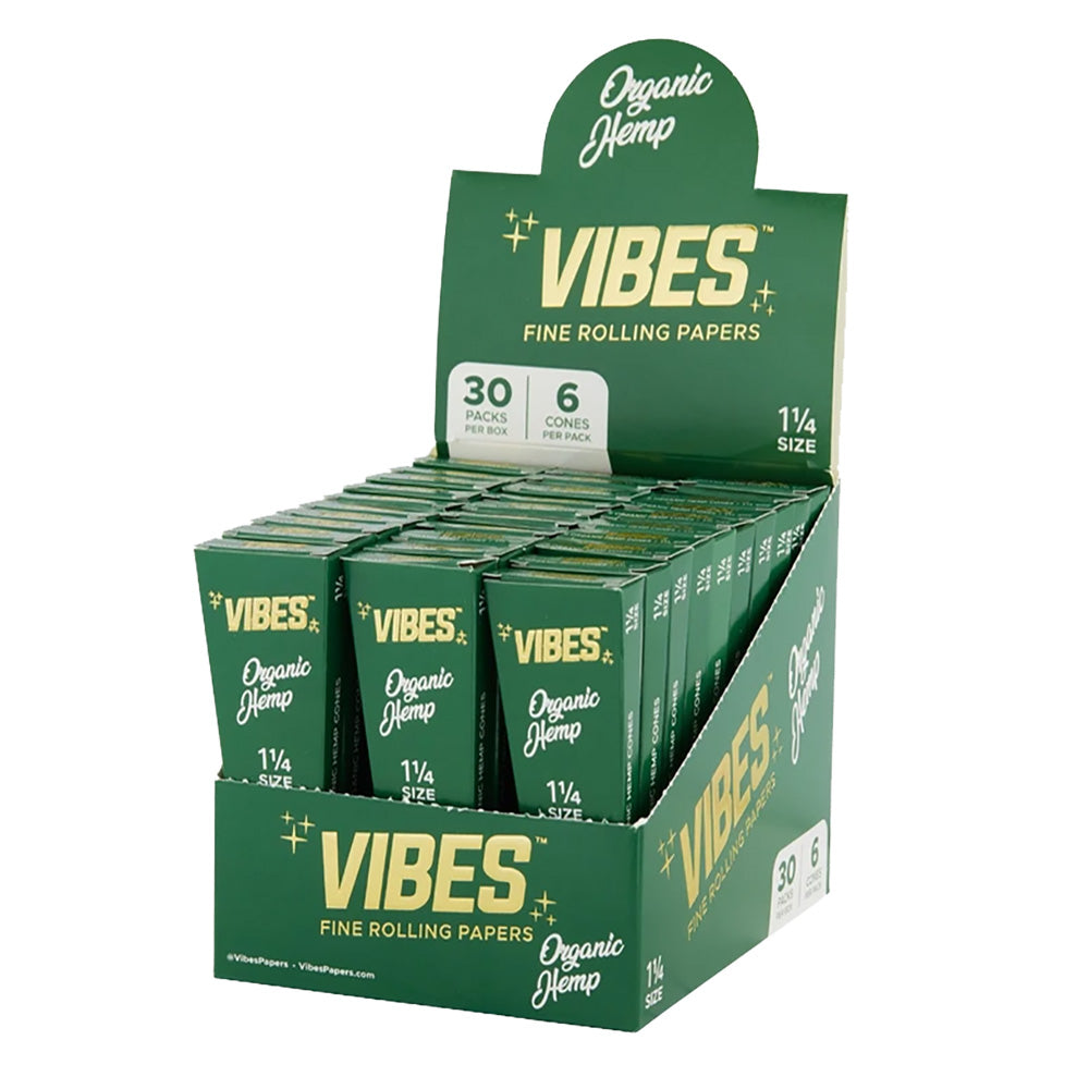 30PC DISPLAY - VIBES Organic Hemp Cones - Smoke N’ Poke