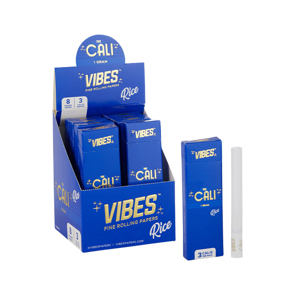 8PC DISPLAY - Vibes The Cali Pre-Rolls - 3pk/Rice - Smoke N’ Poke