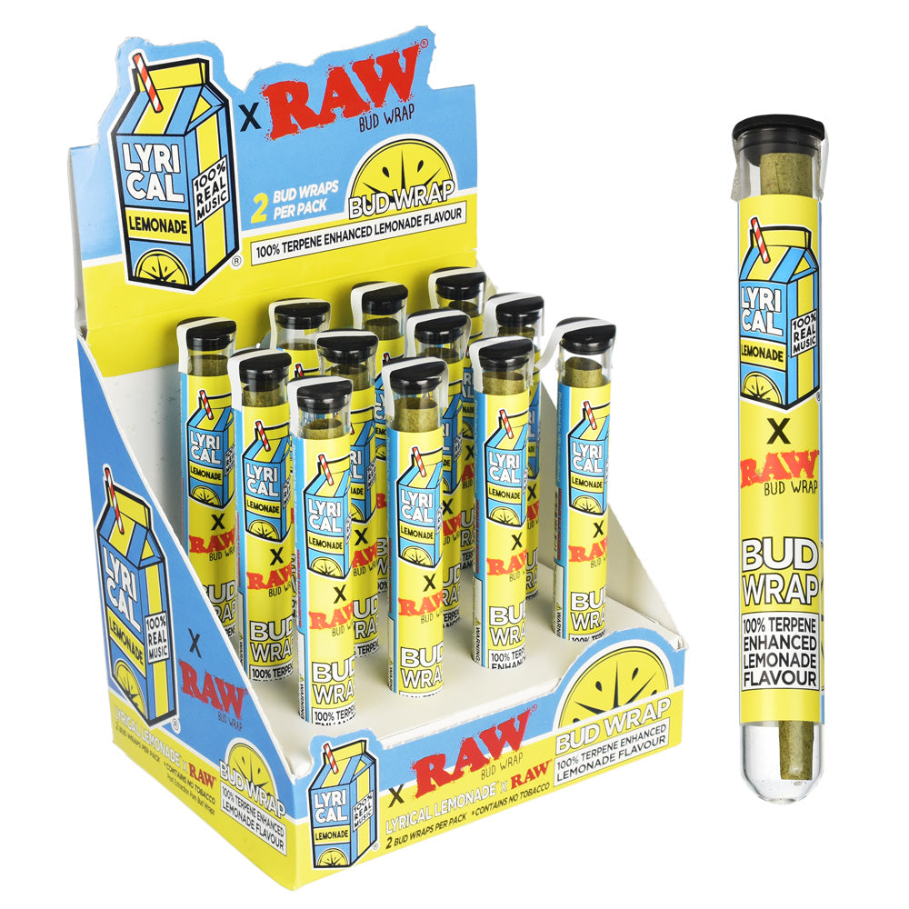 12PC DISPLAY - Lyrical Lemonade X RAW Bud Wrap - 2pk