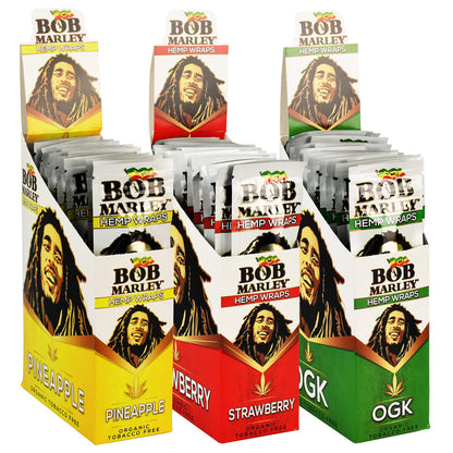 25PC DISP - Bob Marley Hemp Wraps - 2pk - Smoke N’ Poke