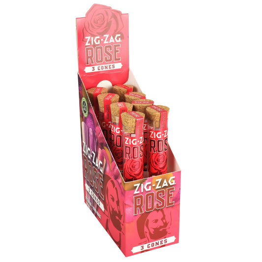 8PC DISPLAY - Zig Zag Rose Petal Pre-Rolled Cones - 3pk - Smoke N’ Poke