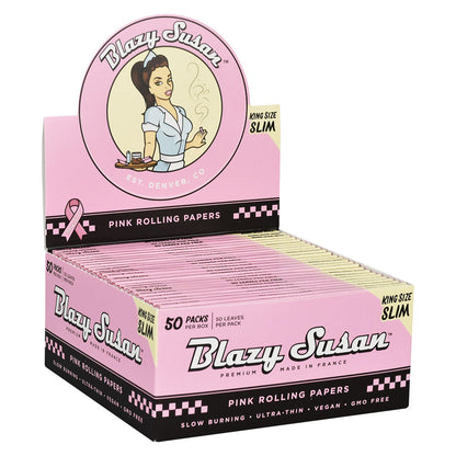 Blazy Susan Pink Rolling Papers | 50pk | 50pc Display - Smoke N’ Poke