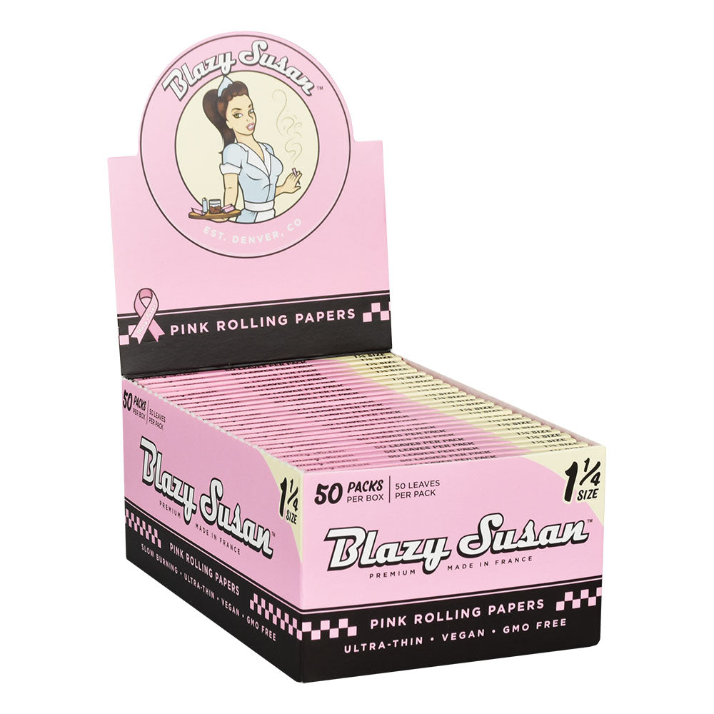 Blazy Susan Pink Rolling Papers | 50pk | 50pc Display - Smoke N’ Poke