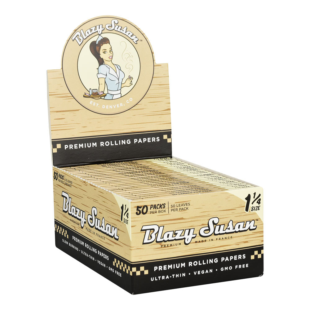 Blazy Susan Unbleached Rolling Papers | 50pk | 50pc Display - Smoke N’ Poke