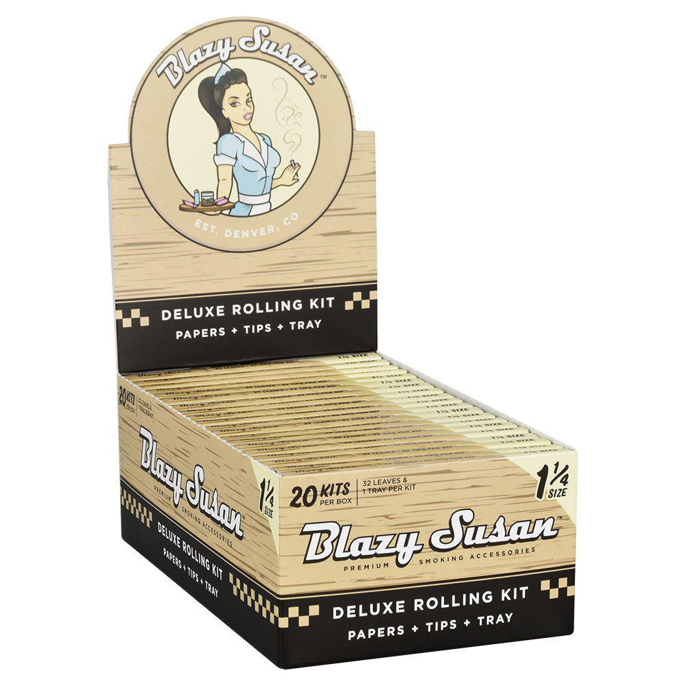 Blazy Susan Unbleached Deluxe Rolling Kit | 32pk | 20pc Display - Smoke N’ Poke