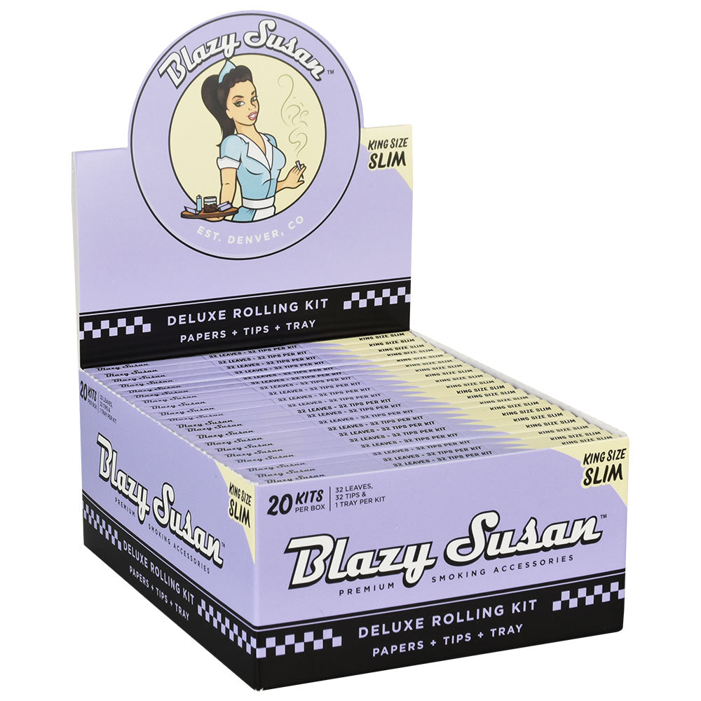 Blazy Susan Purple Papers Deluxe Rolling Kit | 32pk | 20p Display - Smoke N’ Poke