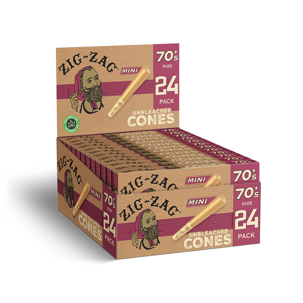 Zig Zag Unbleached Mini Cones | 70mm - Smoke N’ Poke