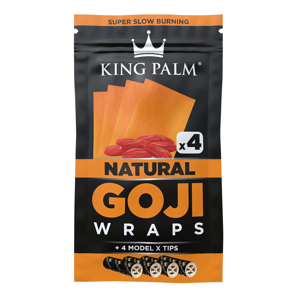 King Palm Goji Wraps & Filter Tips | 4pk | 15pc Display - Smoke N’ Poke