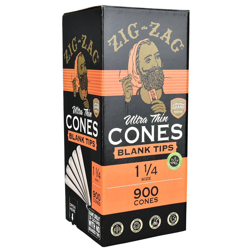 Zig Zag Ultra Thin Blank Tip Cones | 1 1/4" | 900pc Bulk Box - Smoke N’ Poke