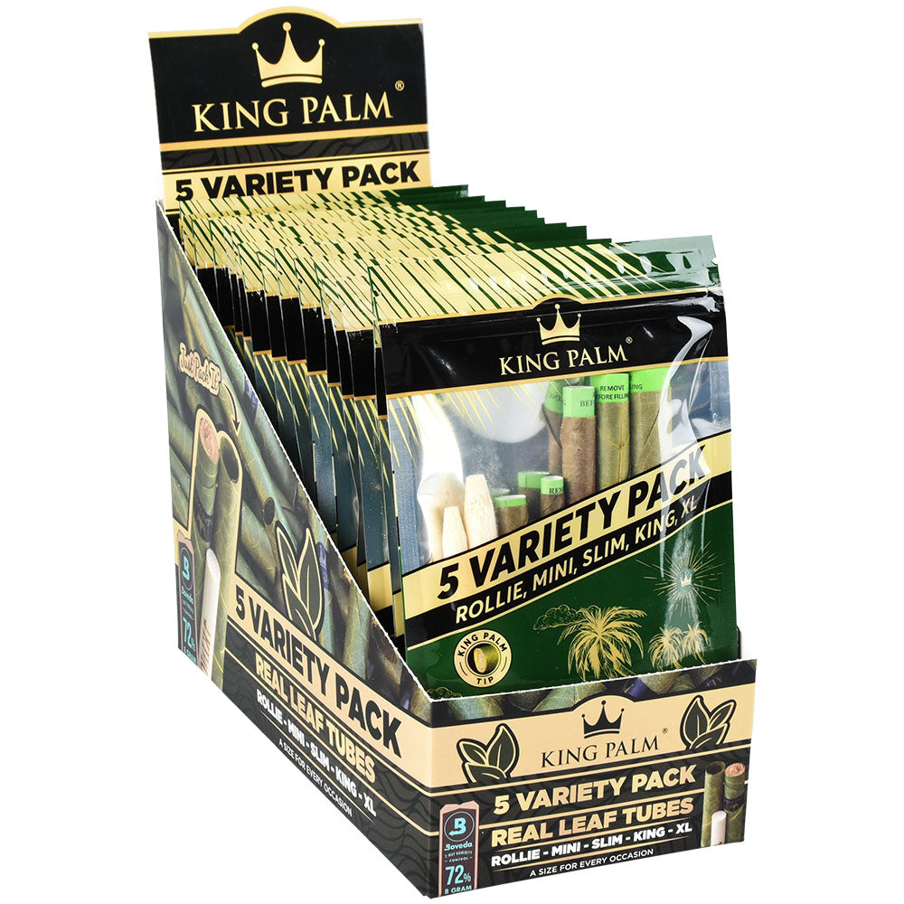 King Palm Hand Rolled Leaf | 5 Variety Pack| 15pc Display - Smoke N’ Poke