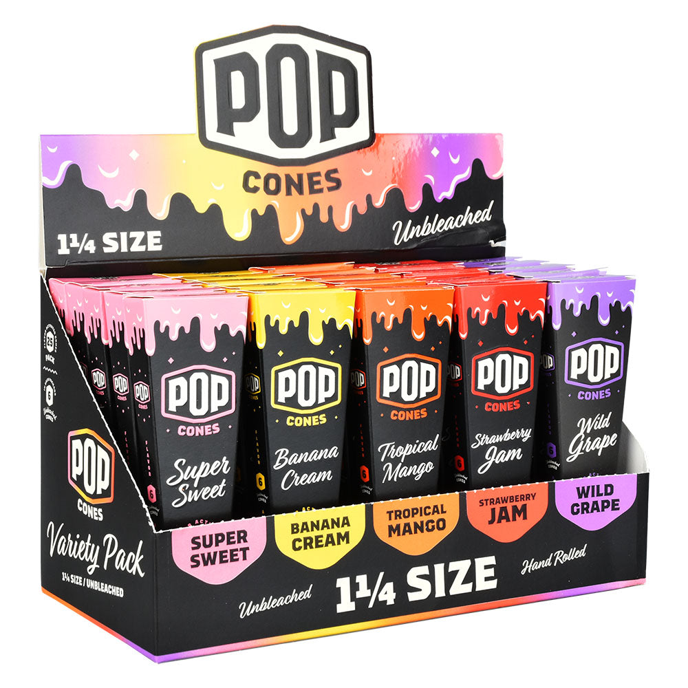 POP Cones Unbleached | Assorted Flavors | 25pc Display - Smoke N’ Poke