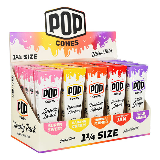 POP Cones Ultra Thin | Assorted Flavors | 25pc Display - Smoke N’ Poke