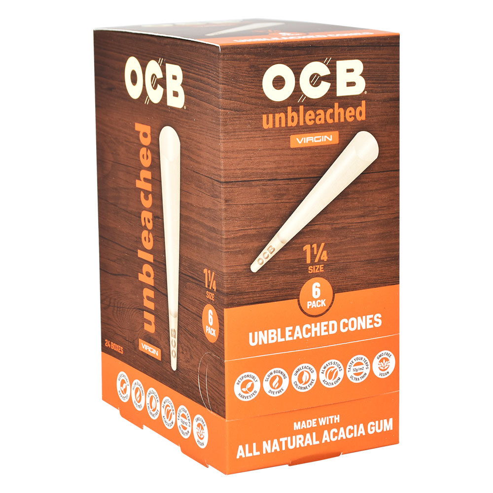 OCB Unbleached Cones | 24pc Display - Smoke N’ Poke