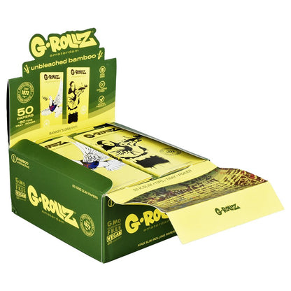 G-ROLLZ x Banksy's Graffiti Papers + Tips | 50pc | King Size | 16pk Display