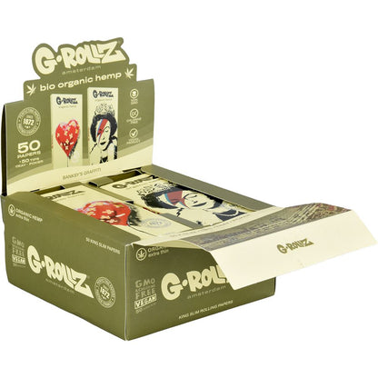 G-ROLLZ x Banksy's Graffiti Papers + Tips | 50pc | King Size | 16pk Display