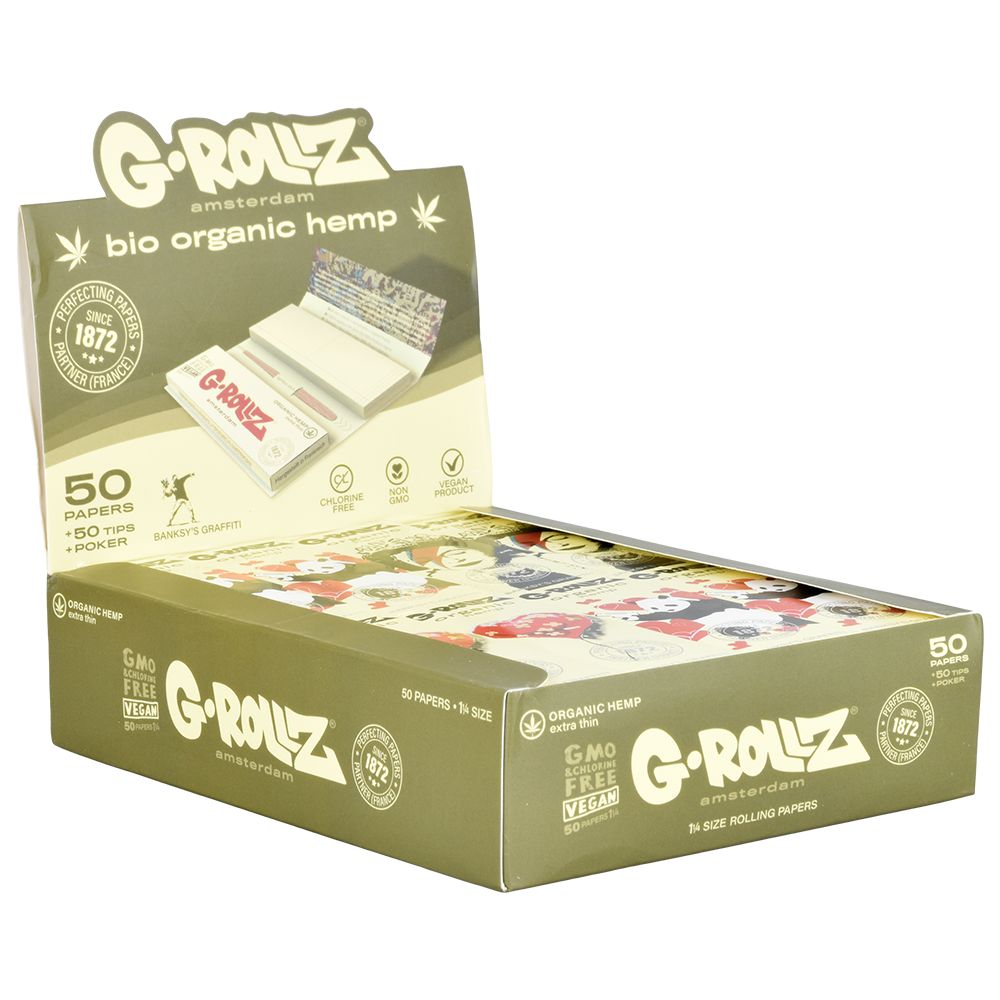 G-ROLLZ x Banksy's Graffiti Papers + Tips | 50pc | 1 1/4 | 24pk Display