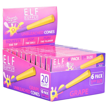 ELF Supply Unbleached Flavor Pop Pre-Rolled Cones | 1 1/4 | 6pc | 20pk Display