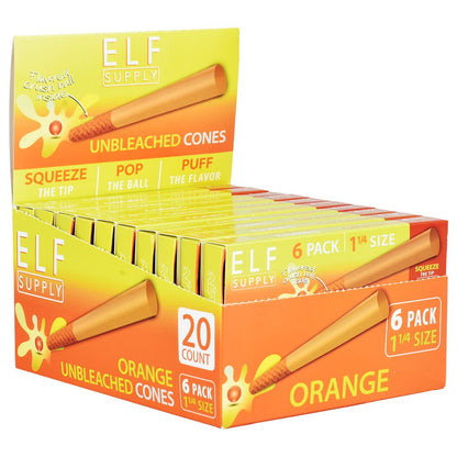 ELF Supply Unbleached Flavor Pop Pre-Rolled Cones | 1 1/4 | 6pc | 20pk Display