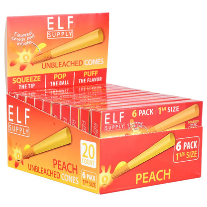 ELF Supply Unbleached Flavor Pop Pre-Rolled Cones | 1 1/4 | 6pc | 20pk Display