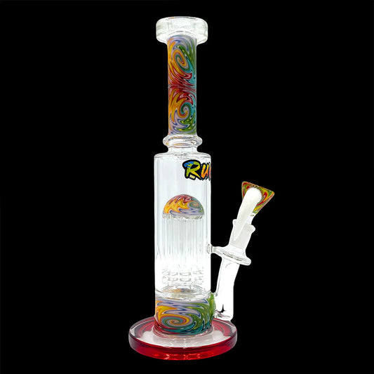 RUCKUS GLASS 10" TOWER TREE-PERC "USA BLOWN" CUSTOM #1