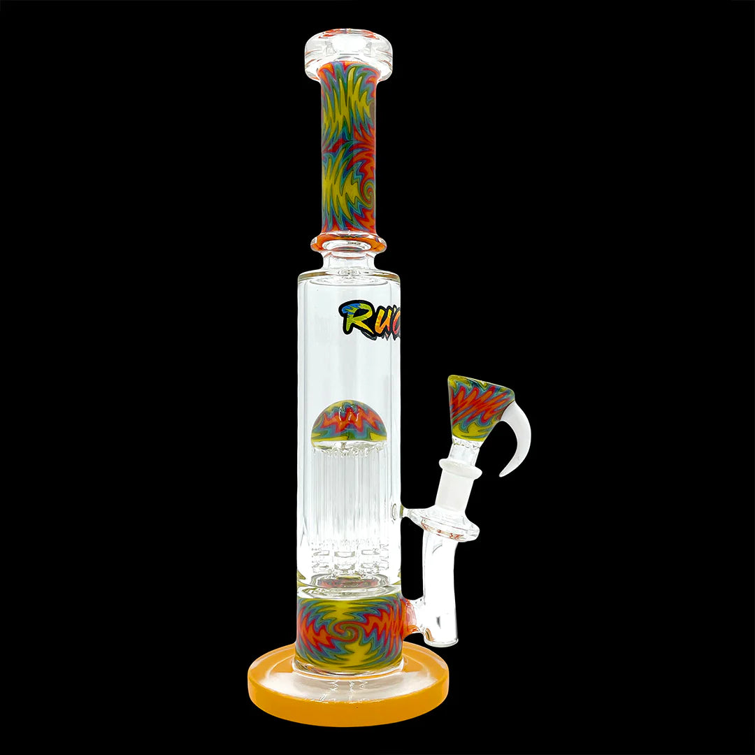 RUCKUS GLASS 10" TOWER TREE-PERC "USA BLOWN" CUSTOM #6